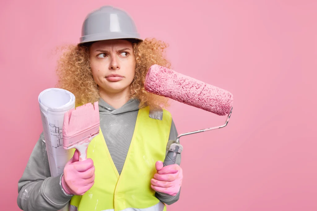 Professional painter using premium interior paint from best paint company in Kerala